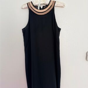 Ann Taylor Black and Gold Mini Dress